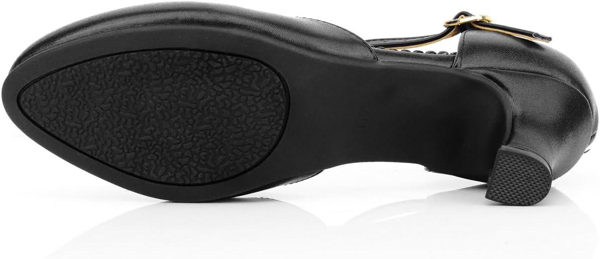 T-Strap Character Shoe for Women Salsa Latin Dance Heels Dress Pumps - Image 7