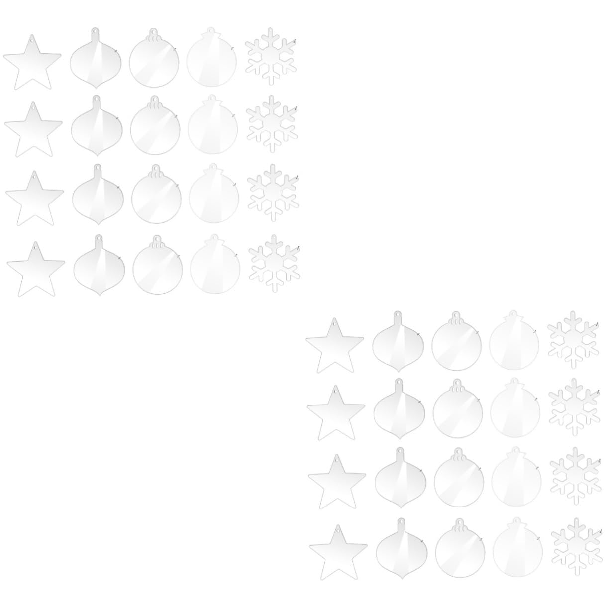 Ciieeo 60 STK Acryl-Schneeflocke Christbaumschmuck Christbaum anhänger Leere weihnachtsverzierungen Weihnachtsbaumschmuck Layout-Zubehör für Weihnachtsszenen Weihnachtsbaum-Anhänger