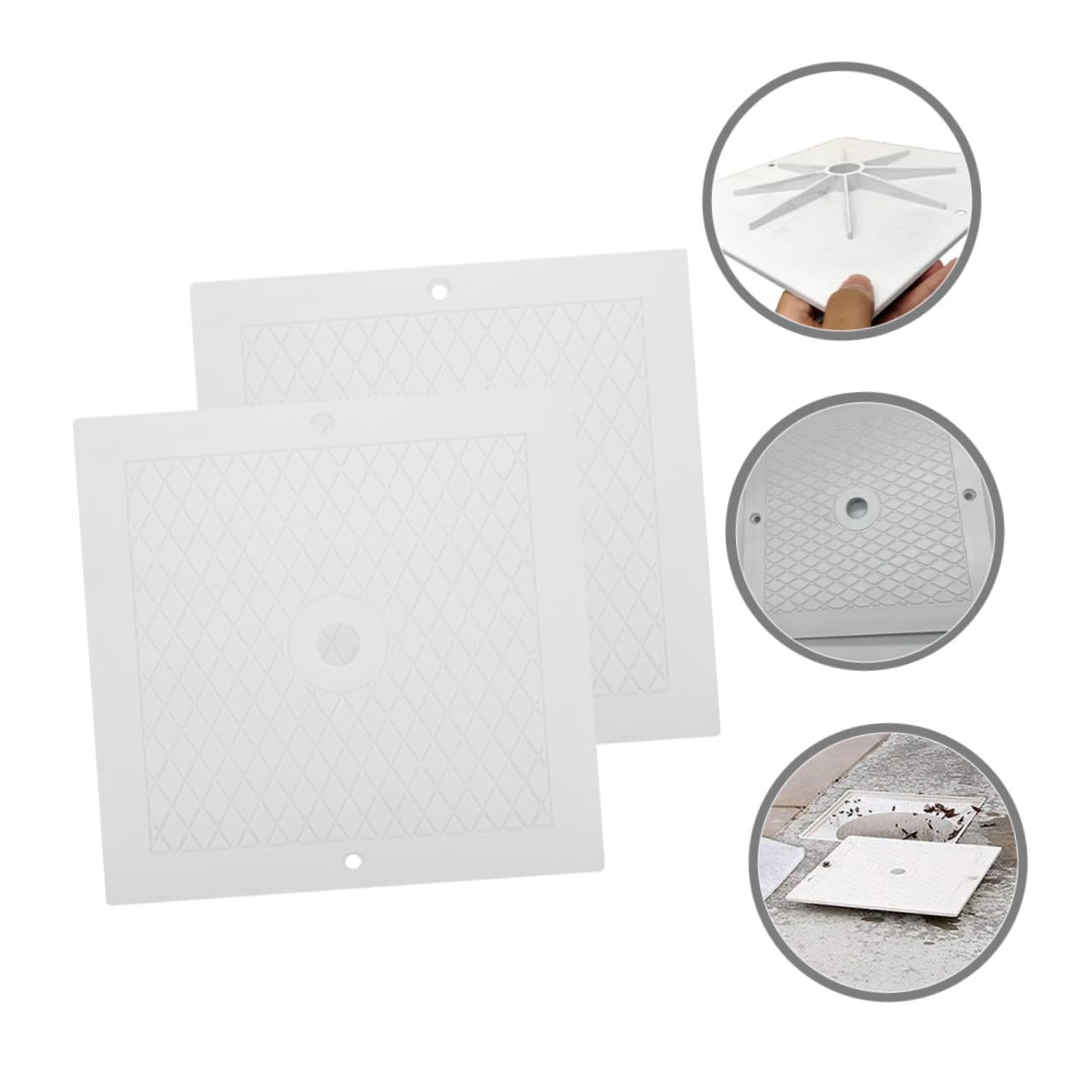 Didiseaon 2 Pezzi Coperchio Skimmer Piscina Quadrato 25x25 Cm in Pp Resistente per Sostituzione Coperchio Skimmer Fuori Terra e Interrata, Protezione da Detriti e Sicurezza Piscina