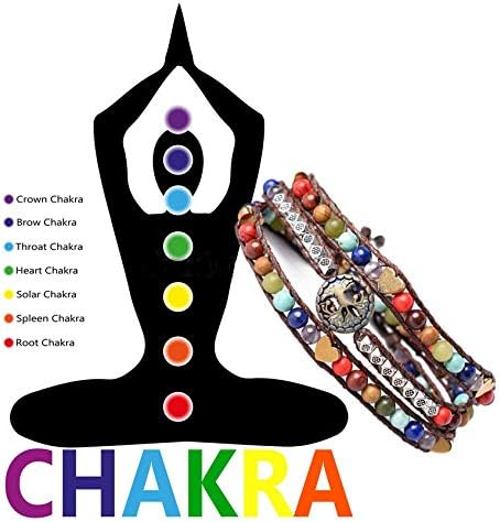 YGLINE Natural Stone Wrap Bracelet for Women Boho Bracelets Healing Crystal Beaded Bracelet Adjustable 3/5 Wraps Bracelet Handmade Birthday Gifts for Women - Image 6