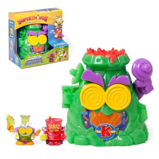 SUPERTHINGS KAZOOM Power – Hidden Base Professor K. Guarida del Professor K de la Serie de TV “Kazoom Power”. Contiene 1 Hidden Base, 1 Professor K Exclusivo, 1 Robotoxic Exclusivo