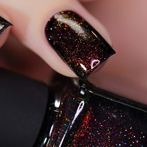 Image of ILNP Underground - Deep Black Holographic Shimmer Jelly Nail Polish