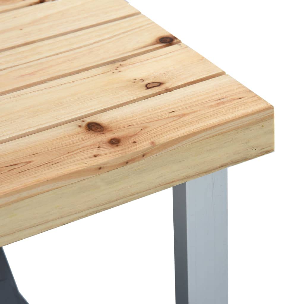 Klappbarer Campingtisch mit 4 Sitzen Stahl Aluminium | Tannenholz Tischplatte, Schirmloch, Koffer-Design für einfachen Transport, tragbar für Garten und Camping