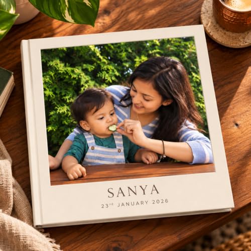Pixperi Customized Signature Photo Album | 9 x 9 Inches | 24 Pages - 36 Images | Hardcover Photobook | Gifts for Wedding, Baby & Kids, Travel, Birthdays and Pets