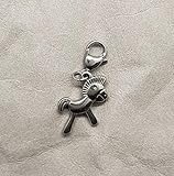  Charm 3D Pferd Edelstahl Anhänger Karabiner Bettelarmband Schlüsselanhänger Kette