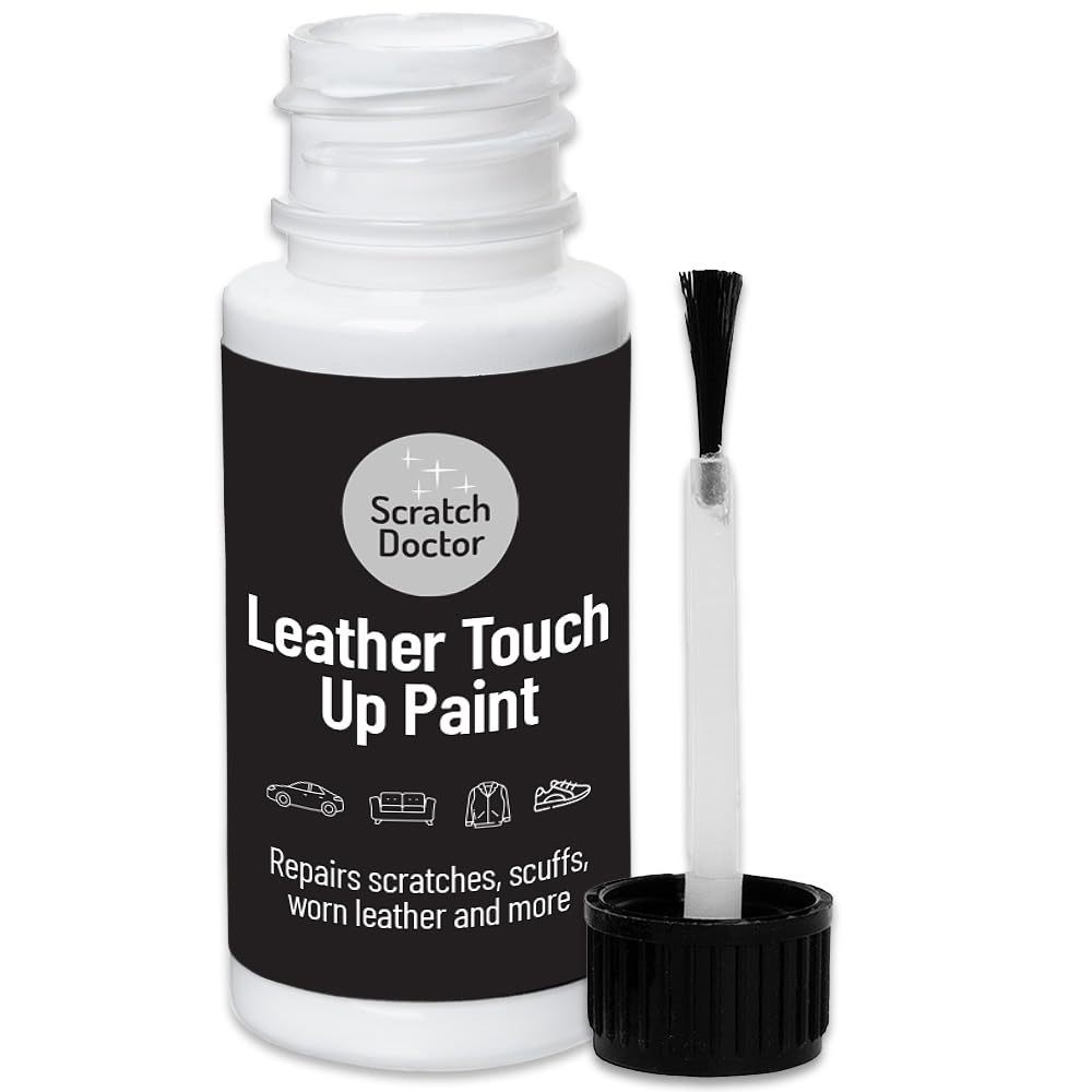 B&Q -  Leather Touch Up Paint Leather DyeLeather Paint With Brush 15Ml White