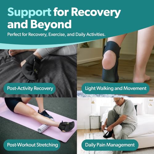 Image of BraceAbility Plantar Fasciitis Night Splint Sock - Plantar Fascia Boot for Sleeping, Achilles Tendonitis Relief, Foot Drop, Heel Pain - Planter Facetious Brace for Women and Men - Gray (S)