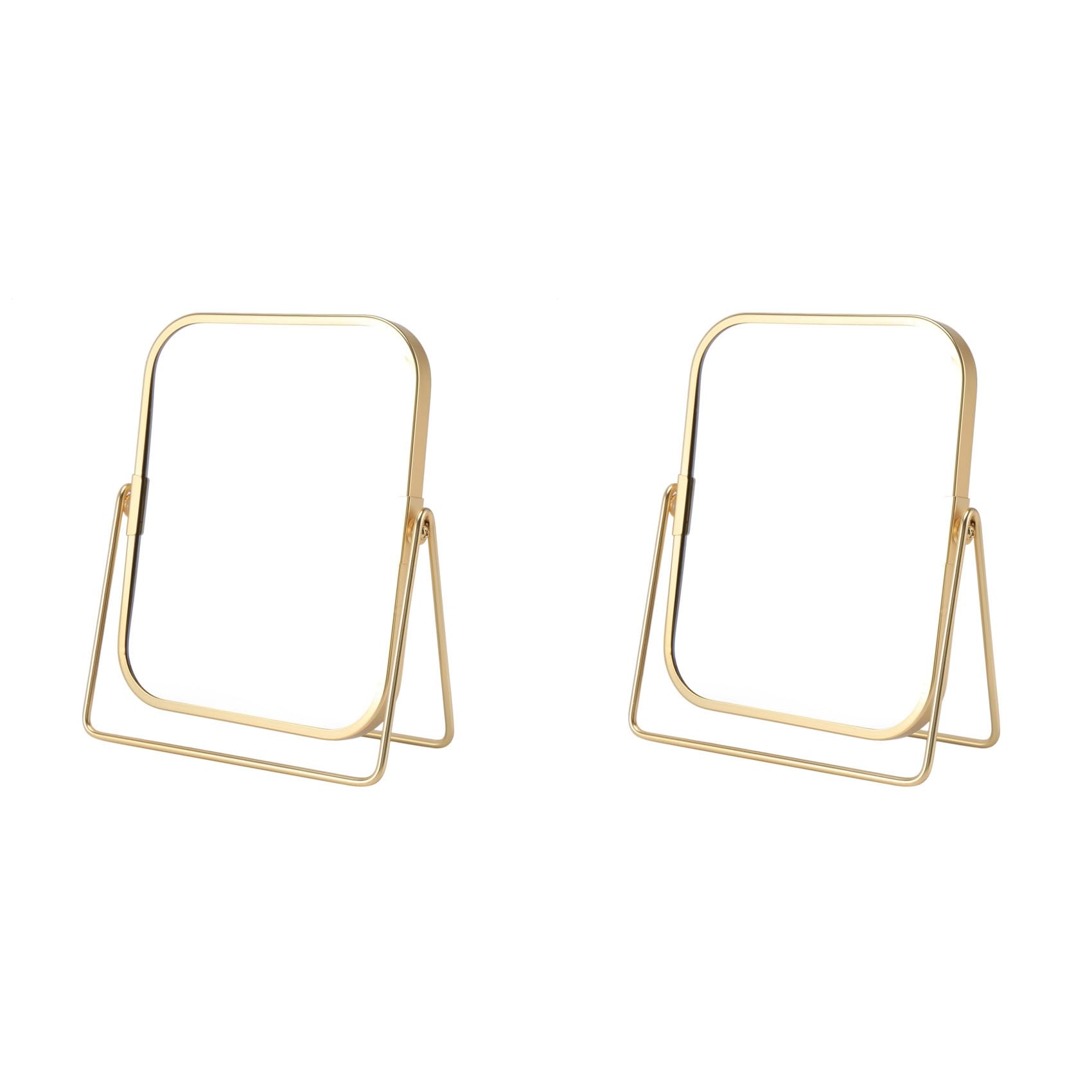 Jnchdghwa 2X Vanity Makeup Mirror with Metal Stand 360 Degree Swivel Desktop Tabletop Mirror