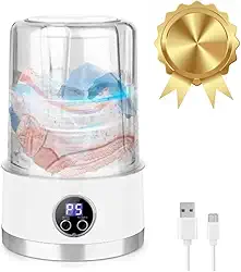 Mini Máquina de Lavar Roupas Portátil 1200ml USB – Recarregável, Compacta e Silenciosa para Meias, Roupas Íntimas, Calcinhas e Viagem