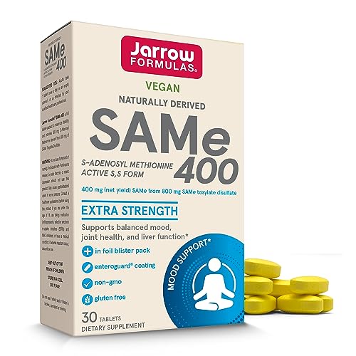 Jarrow Formulas SAMe Supplement 400 mg - 30 Tablets - High Concentration of Active S,S Form - Supports Joint Health, Liver Function, Brain Metabolism, Balanced Mood & Antioxidant Defense - 30 Servings