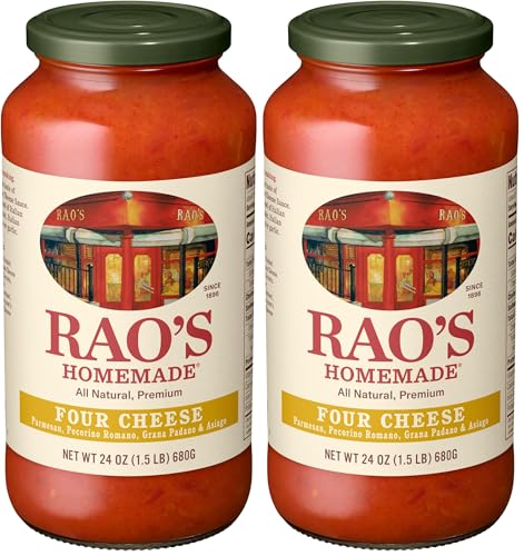 Image of Rao's Homemade Four Cheese Pasta Sauce, 24 oz, Tomato Sauce, All Purpose, Keto Friendly Pasta Sauce, Premium Quality Tomatoes from Italy (Pack of 2)