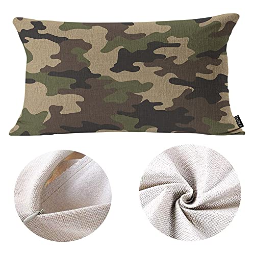 Ekobla PILLOW-THROW-H78 Camouflage Pattern Rectangle Pillow Covers Military Combat Woodland Green Black Lumbar Pillow Cases thumb #5