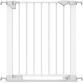 Safetots SafeStep Gate, White, 68cm - 75cm, Extra Low Walkthrough, Pressure Fit Safety Gate, Baby Gate for Stairs, Hallways and Doors, Easy Installation