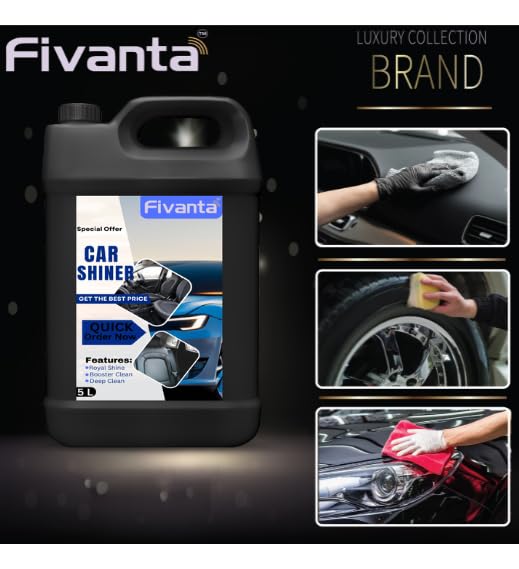 Image of car Shiner liquid 10L shiner Vinyl & Leather Polish For Clean Shine & Protection for Car, New Look, Dashboard, Seats, Leather Goods Jacket, Handbag Wallet Belt Pack Of 2 (10 Litre, A7)