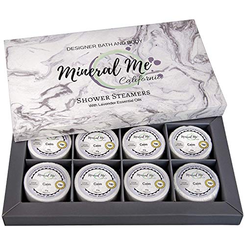 Shower bombs Gift Set- 8 Aromatherapy Shower Steamer Vapor Tablets with LAVENDER Essential