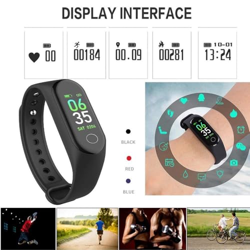 Image of Drumstone (𝐒𝐩𝐞𝐜𝐢𝐚𝐥 𝟏𝟓 𝐘𝐞𝐚𝐫𝐬 𝐖𝐚𝐫𝐫𝐚𝐧𝐭𝐲 M3 Smart Fitness Tracker - Activity Monitor with Heart Rate, Sleep Tracking, and Bluetooth Connectivity for Men and Women