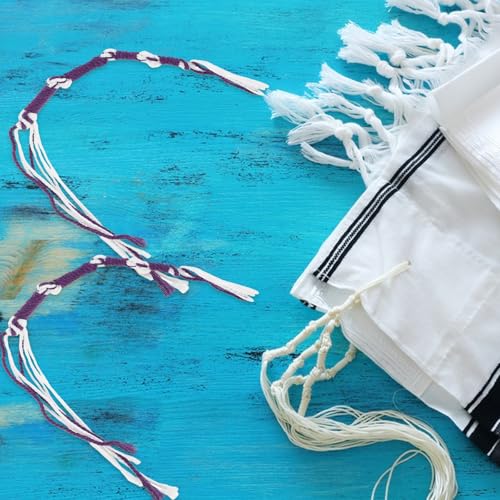 Tzitzits hebreos sin cierre para evitar daños en ropa, 8 borlas PRETYZOOM moradas para chal 7