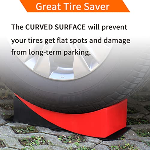 Image of OULEME RV Leveling Blocks, Camper Trailer Leveler, 2 Packs for Travel Trailer Motorhome, Include 2 Curved Leveler Ramp, 2 Chock, 2 Rubber Mat, 1 T Bubble Level, 1 Carry Bag
