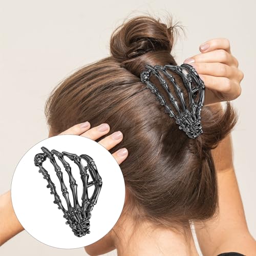 Peutier 1027261 2Pcs Halloween Hair Clips, Black Skeleton Hand & Spider Web Hair Clips Gothic Hair Barrettes Hairpin Hair Accessories thumb #5