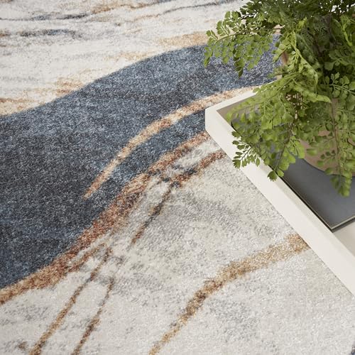 Tapete decorativo rectangular 108 cm x 79 cm azul marfil miniatura 6