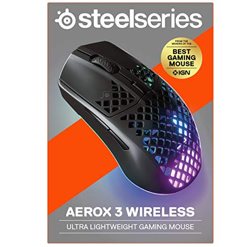 Image of SteelSeries Aerox 3 Wireless - Super Light Gaming Mouse - 18,000 CPI TrueMove Air Optical Sensor - Ultra-lightweight Water Resistant Design - 200 Hour Battery Life