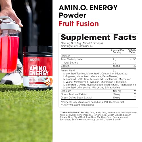 image for Optimum Nutrition Amino Energy - Pre Workout with Green Tea, BCAA, Ami