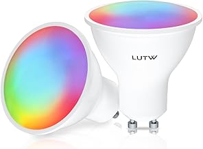 LUTW GU10 Alexa Lampe Smart RGBCW, Wlan Smart LED Lampe, Kompatibel mit Alexa, Google Home, 2.4GHz Wifi & Bluetooth, Dimmbar per App oder Sprachsteuerung, 5W=40W, 2 Stück