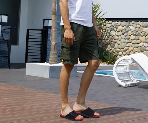 Image of ONCAI Mens Sandals Adjustable Straps Orthotic Plantar Fasciitis Open Toe Athletic Sport Slides with Soft Comfy Arch Support Footbed Size 7.5-15