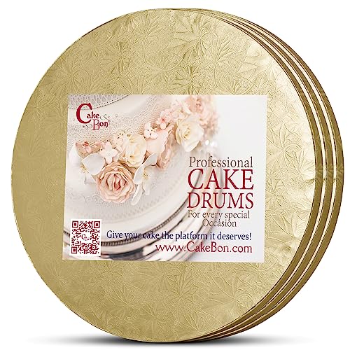 Bekoetoz 10-Pack Round Gold Cake Drum Board 12 Inch Sturdy 1/2 Inch Thick Full Wrap Edge Cake Base for Heavy Tiered Cakes(12\ Gold Bekoetoz 10-Pack Round Gold Cake Drum Board 12 Inch Sturdy 1/2 Inch Thick Full Wrap Edge Cake Base for Heavy Tiered Cakes(12\ Gold