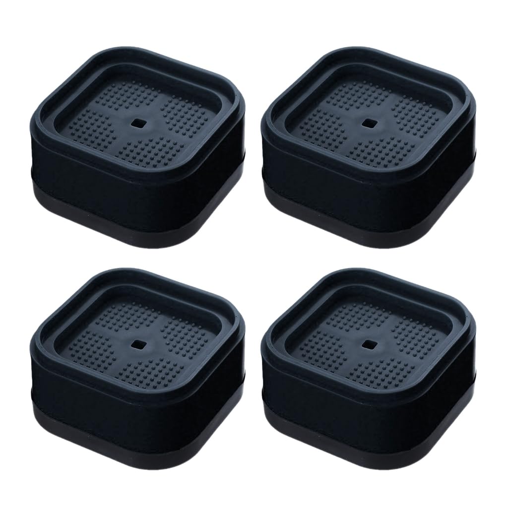 Gmbylby Black Bk Adjustable Bed Risers 4Pack Stackable Furniture Lifts Easy To Use Raiser Blocks For Washing Machine Desk Sofa