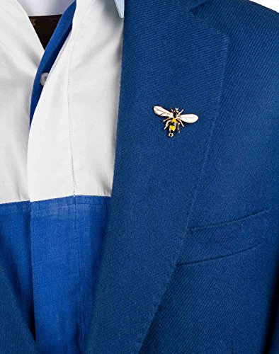 Image of Knighthood Metal Honey Bee Wing Lapel Brooch for Men (Yellow and Black)