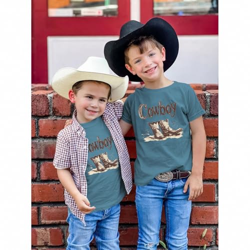 Toddler Boy Cowboy Shirt Retro Western Boots Tshirt Baby Boys Western Rodeo Outfits Short Sleeve Summer Tee Tops2