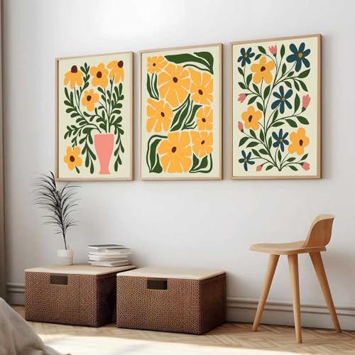 Image of kotart Boho Art Home Decoration Painting | Paintings With Frame For Living Room Bed Room Hotel Wall Decor Digital Reprint Set of 3 (19X25 inch)