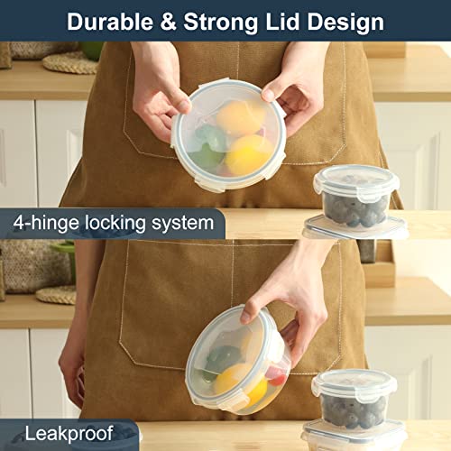 Moretoes 50Pcs Food Storage Containers With Airtight Lids (25Pcs Stackable Plastic Containers With 25 Lids) Meal Prep Containers With Chalkboard Labels And Marker Pen Microwave Dishwasher Safe #TOP2