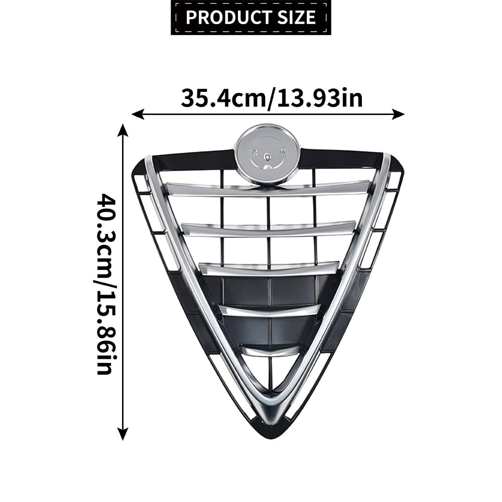 Rejilla del Radiador Delantera del Coche Compatible con Alfa Giulietta 2010-2020 156105186 Negro