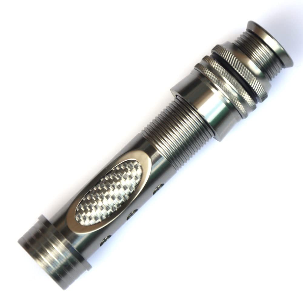 LureSport 2pcs Fly Reel seat Aluminum Body Carbon Tube Fishing Rod Building Component Repair Pole DIY Accessory (Silver Carbon Tube)