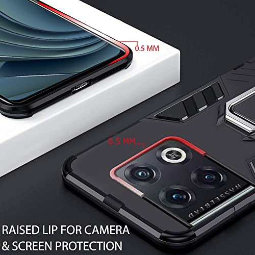Image of TheGiftKart Tough Armor OnePlus 10 Pro 5G Bumper Back Case Cover | Ring Holder & Kickstand in-Built | 360 Degree Protection Back Case Cover for OnePlus 10 Pro 5G (PC, Polymer | Black)