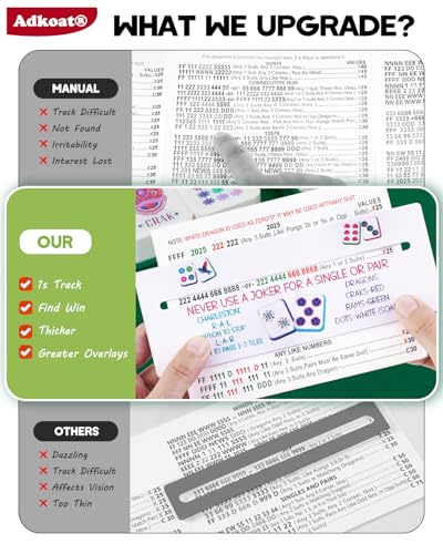 Adkoat 4PCS Mahjong Line Finder y Marcador de Línea miniatura 3