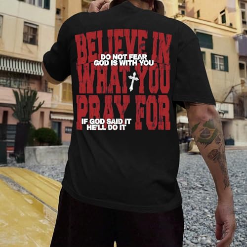 BINTEHGS Men's Christian Faith T-Shirts Inspirational Bible Verse Shirt Cross Oversized Tshirts for Men Jesus Graphic Tees4