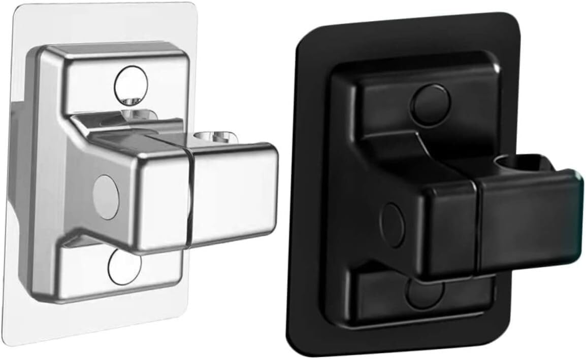Adjustable Shower Head Holder 2pcs Wall Mounted Hand Bracket No Drilling Bathroom Accessory