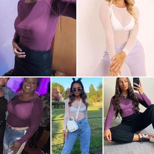 Image of Buauty Sheer Tops for Women,Mesh Fishnet Tops Plus Size,Stylish and Sensational Mesh Blouses for Fashion-Forward Ladies