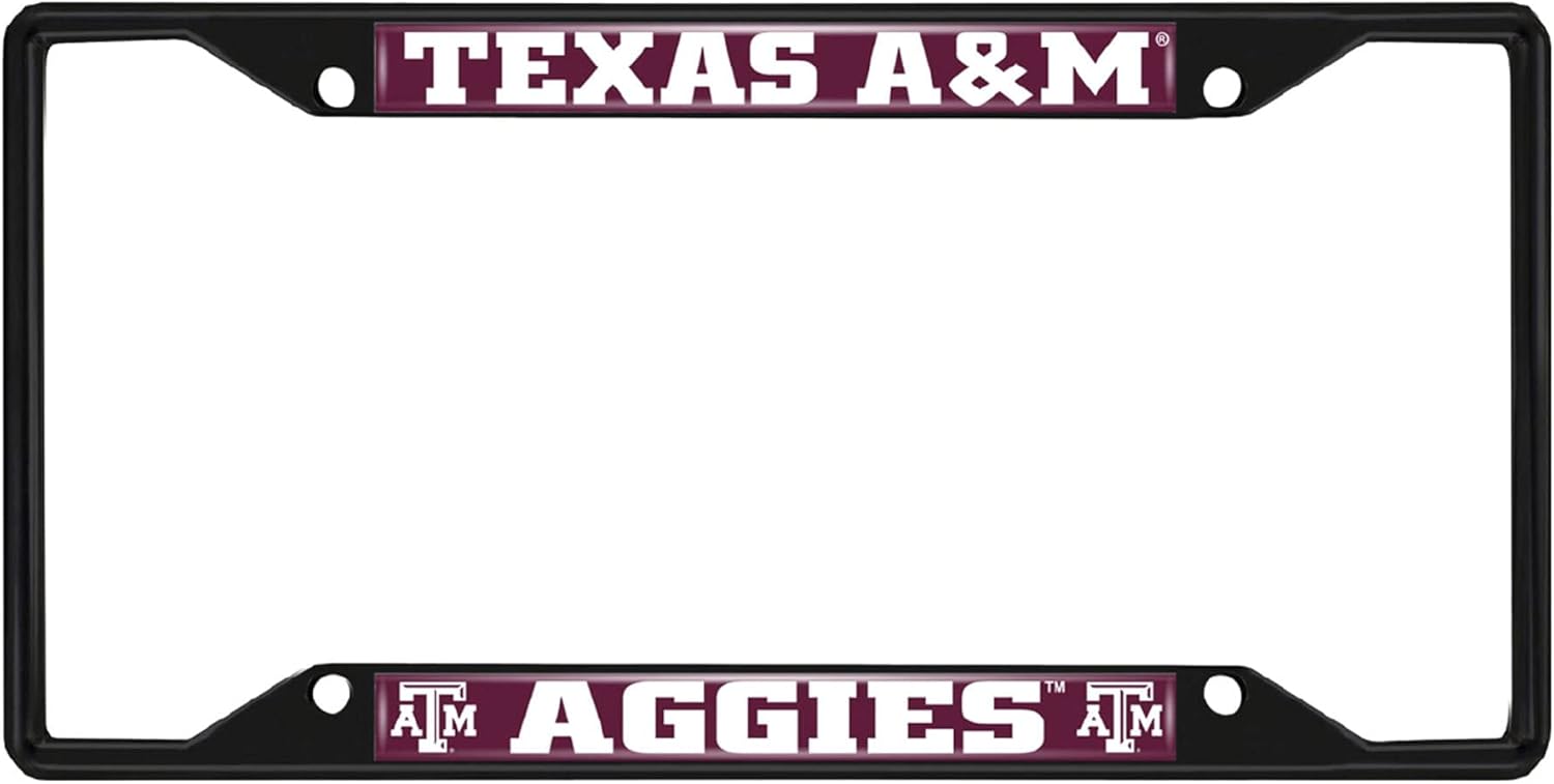 FANMATS 31285 Texas A&M Aggies Metal License Plate Frame Black Finish