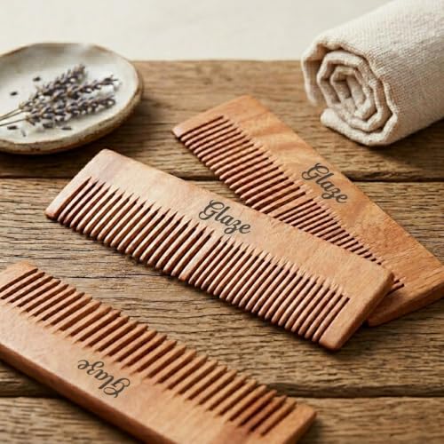 Image of Glaze Boutique Handmade Wooden Hair Comb - Anti-Static & Frizz Control