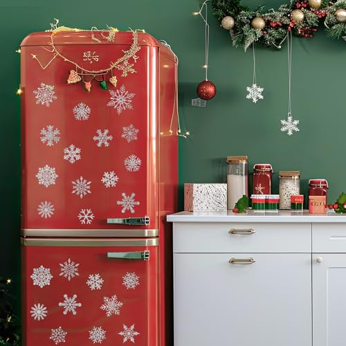 Imanes decorativos copos de nieve plateados para refrigerador 22 pzas miniatura 5