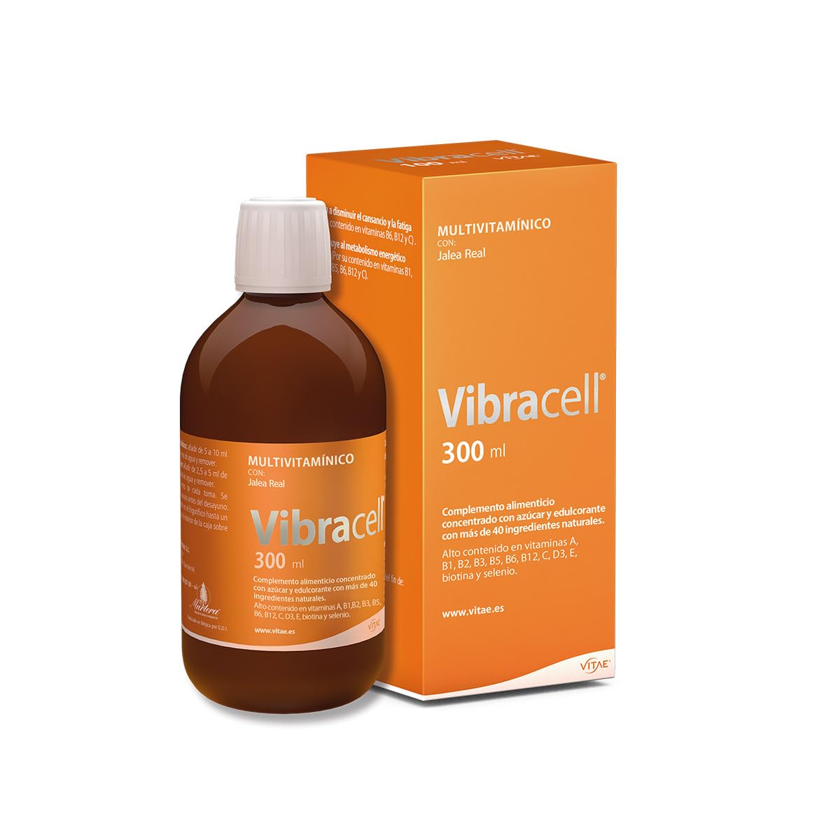 Vitae Vibracell Complemento Alimenticio, VIB300, Naranja, 300 Mililitros