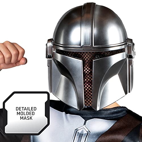 Image of STAR WARS The Mandalorian Official Youth Halloween Costume - Printed Jumpsuit with Plastic Mask