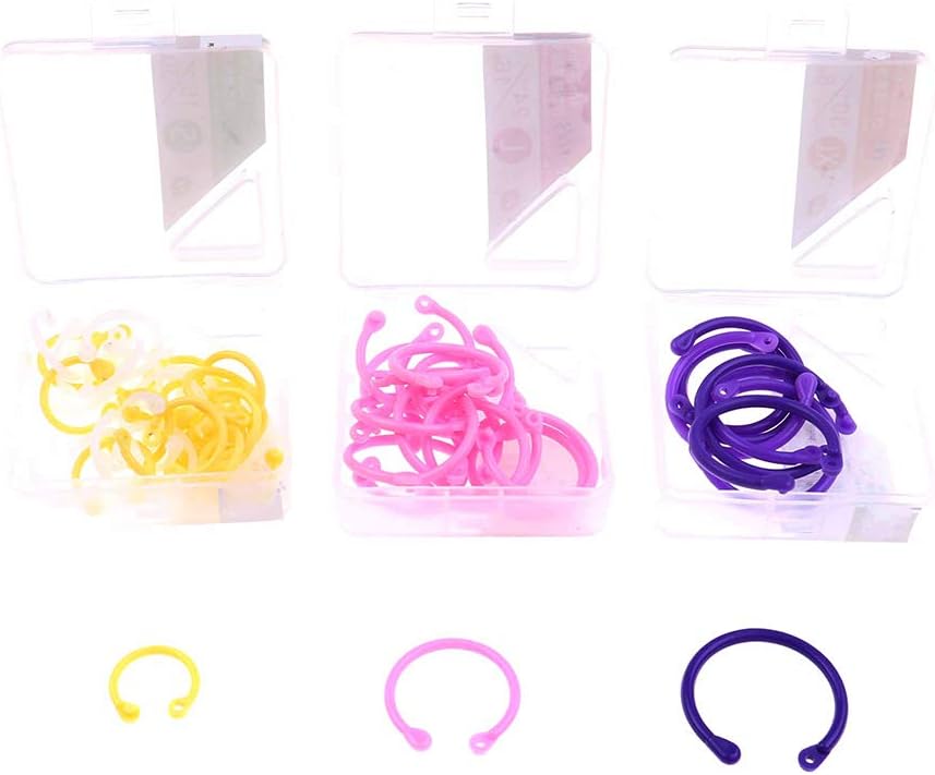 54 Pcs Plastic Multi-Color Book Rings Loose Paper Leaf Binder Rings for Coil Paper Cards Photo Album Menu Book,Assorted Sizes