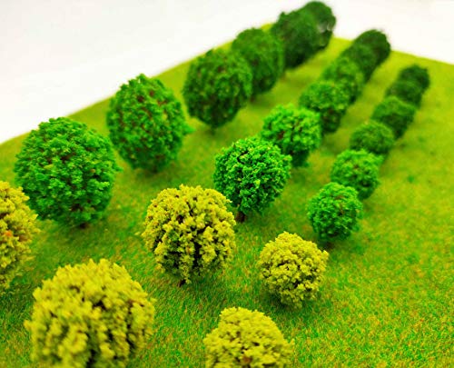 24Pcs Mini Model Trees Mixed Bush Trees Vegetation Groups Shrubs for Model Train Scenery Architecture Trees Model Scenery Trees Fake Trees with No Stands