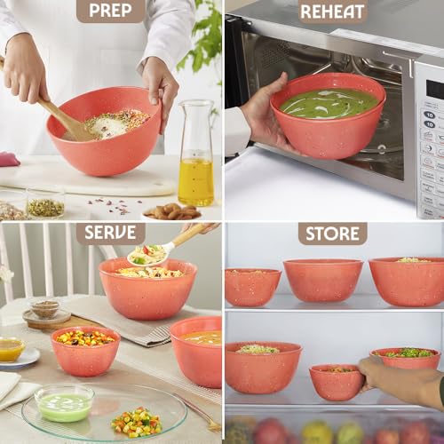 Image of Borosil 1.5 L Kube Pink Serving & Mixing Bowl | Made in India Borosilicate Glass Bowl for Kitchen & Dinning | Bowl for Mixing Dough, Salad, Batter | Microwave & Dishwasher Safe