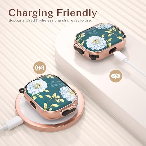 Image of Maxjoy for AirPods Pro 3rd Generation Case with Lock, Cute AirPods Pro 3 Case Lock Protective Hard AirPod Pro 3 Cover for Women Men with Keychain for Airpod Pro 3rd Gen Cover 2025,Green /White